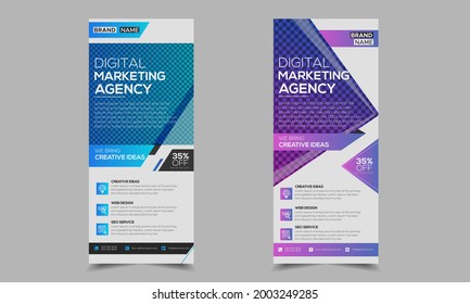 Corporate roll up banner template design vector