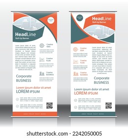 Corporate Roll Up Banner Template Design, x Banner, Vektorgrafik, Illustration, Business Broschüre