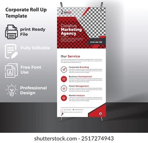 Corporate Roll Up Banner Template for Multipurpose Use.
