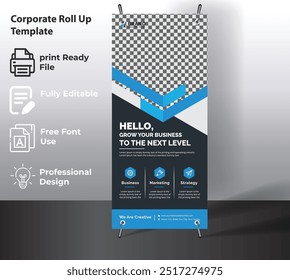 Corporate Roll Up Banner Template for Multipurpose Use.

