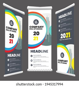 Corporate Roll Up Banner Vector, Background Business Roll Up Design Template Set. Flag Banner Design. Can be adapt to Brochure, Annual Report, Magazine, Poster, Corporate Presentation, Flyer, Website