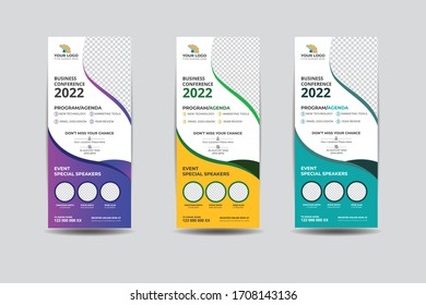 Vorlage für die Vektorillustration des Corporate Roll-up-Banners