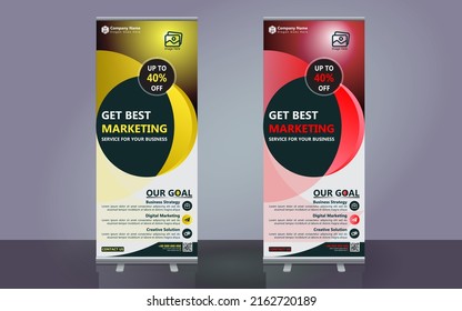 Corporate roll up banner vector template design, you can used stand banner for your marketing business.