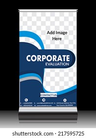Corporate  Roll Up Stand vector illustration