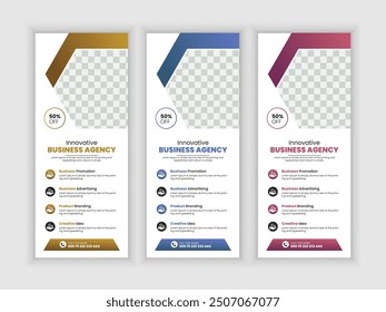 Diseño Corporativa de Anuncio enrollable, Diseño de Anuncio desplegable, Vertical