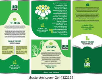 Corporate Roll-Up Banner and Poster Vector Template Set | Editable Business Marketing Design Kit