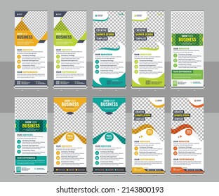 Corporate rollup banner, pull up, business flyer, display, x-banner, and flag-banner bundle. Roll up banner stand template design, Blue banner layout, advertisement, pull up, polygon background