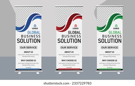 Corporate rollup banner template, advertisement, pull up, polygon background, vector illustration, business flyer, and display banner for your Corporate business