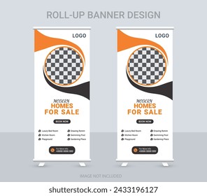 Corporate rollup banner template, advertisement, pull up, polygon background, vector illustration, business flyer, and display banner for your Corporate business, company, and restaurant