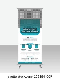 Plantilla Corporativa del Anuncio del rollup, anuncio, tire para arriba, Ilustración vectorial, volante del negocio, Anuncio de la exhibición para su negocio corporativo