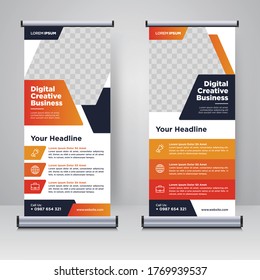 Corporate rollup or X banner design template