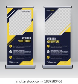 Corporate rollup or X banner design template	