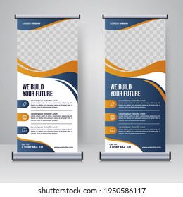 Corporate rollup or X banner design template