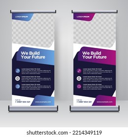 Corporate rollup or X banner design template