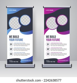 Corporate rollup or X banner design template	
