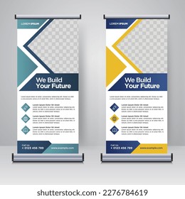 Corporate rollup or X banner design template