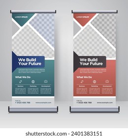 Corporate rollup or X banner design template	