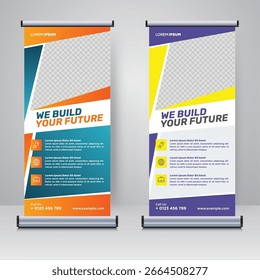 Corporate rollup or X banner design template