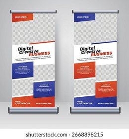 Corporate rollup or X banner design template	
