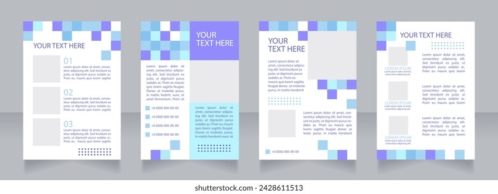 Normas corporativas y regulaciones en blanco diseño del diseño del folleto. Conjunto de plantillas de póster vertical con espacio de copia vacío para el texto. Recopilación de informes corporativos prefabricados. Páginas de papel de folleto editables
