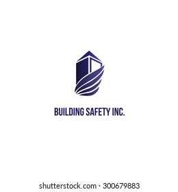 Corporate safety building blue logo design