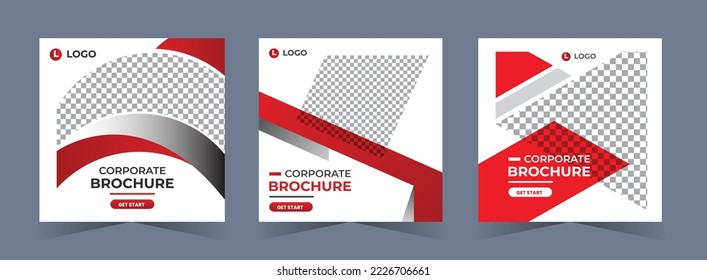 Corporate sales banners for social media marketing web template