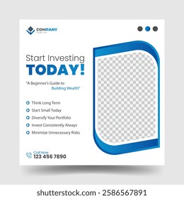 Corporate Savings and Investments Social Media Post Design