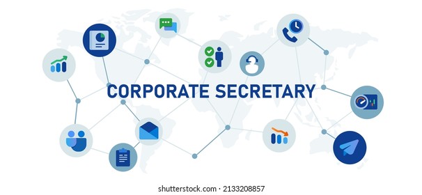 Corporate secretary investor relations illustration concept web header icon set vector 