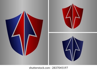 corporate security  shield badge logo icon. Corp guard trooper 