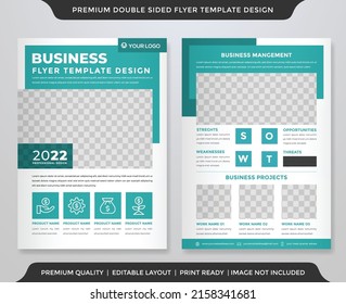 corporate sided brochure template with abstract and minimalist style use for business flyer