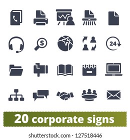 Corporate signs: vector set of business communication and documentation