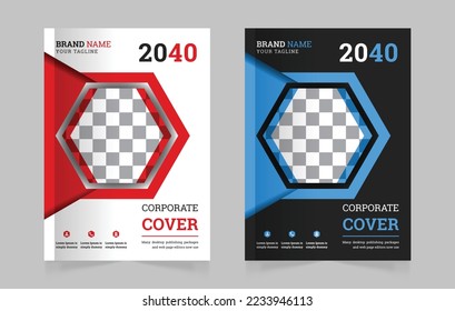 Corporate simple book cover design template a4 

