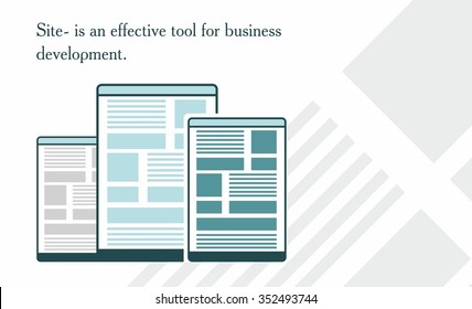 Corporate site of three icons of different sizes