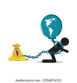 corporate slave vector graphic illustration