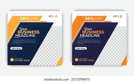 Corporate social ads template, Digital business marketing banner, Modern style creative layout, digital marketing social media post or web banner. 
