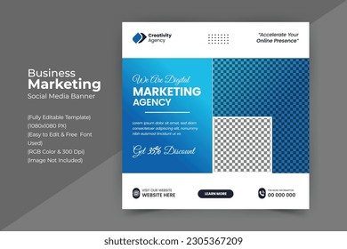 Corporate social media banner design web template 