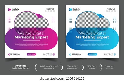 corporate social media banner design template