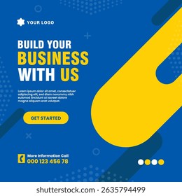 Corporate Social Media Banner Template for Business Promotion and Digital Marketing with Modern Blue Design