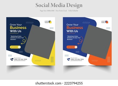 Corporate social media business post template design