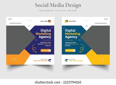 Corporate social media business post template design