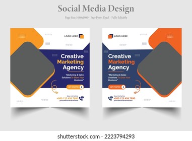 Corporate social media business post template design