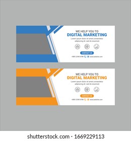 Corporate social media cover banner design template - vector