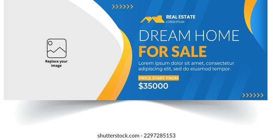 Corporate Social Media Cover Design Template for Real Estate