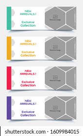 Corporate social media cover,header or banner background template set for business advertising. Vector illustration.
