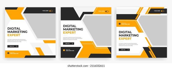 Corporate Social Media post banner template, Digital business marketing editable banner design