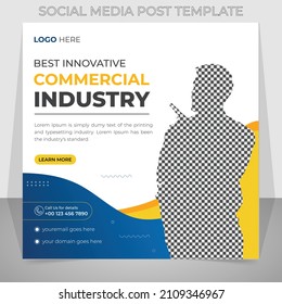 Corporate social media post design template for business promotion