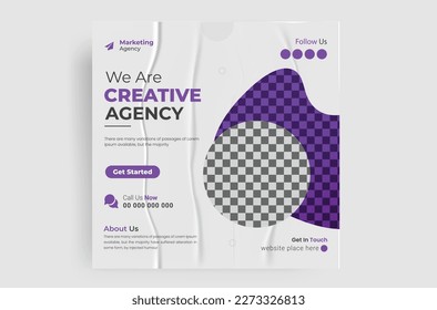  Corporate social media post design template, digital marketing square post