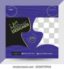Corporate Social media post design template for graphic designer business profile