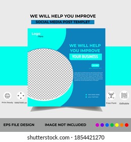Corporate Social Media Post Editable minimal banner template. Suitable for social media posts, digital marketing, and web internet ads. Vector illustration with photo collage