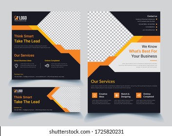 Corporate social media post, flyer, web template, cover, banner sets template